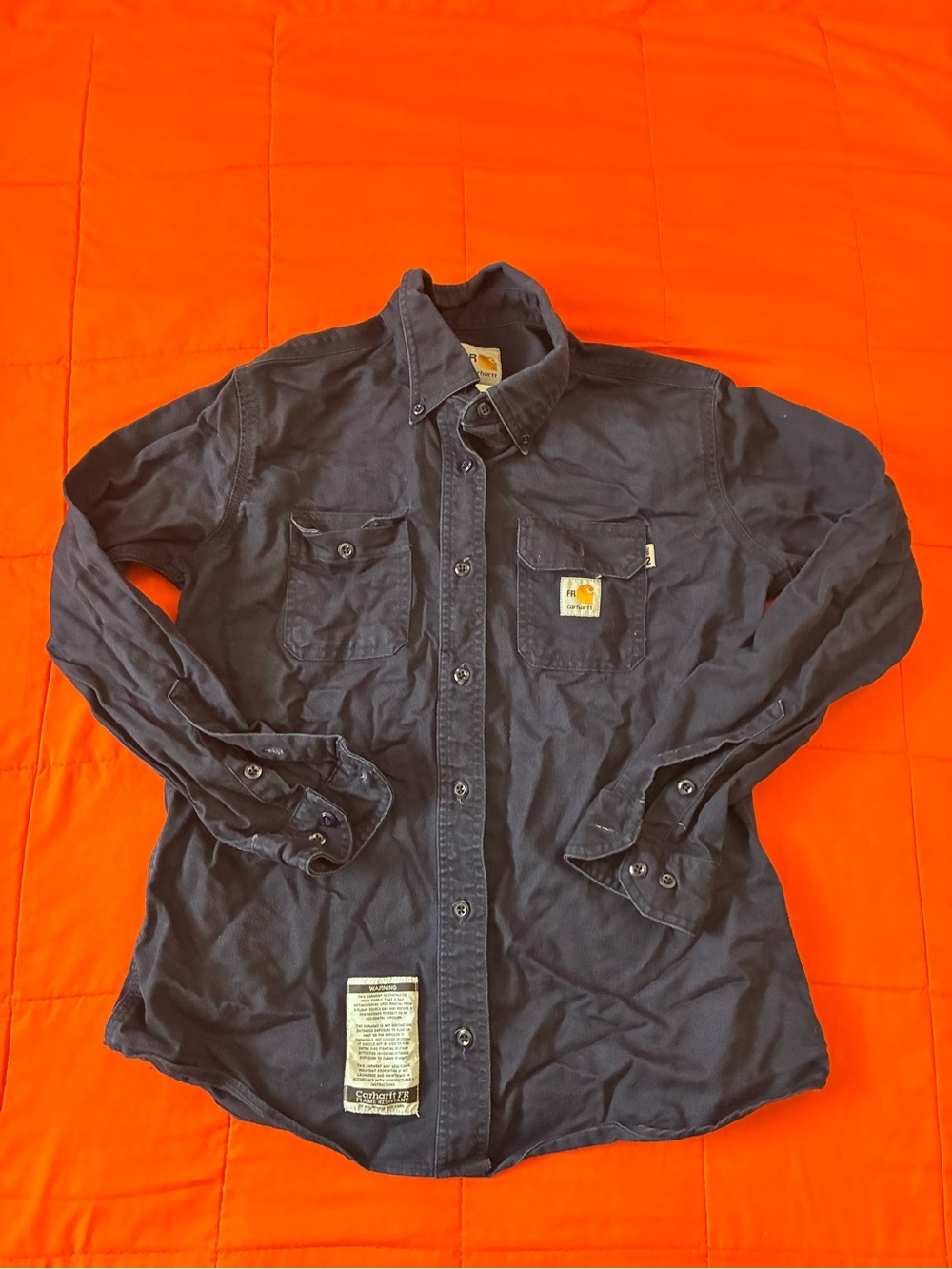 Carhartt Shirt Womens Medium Blue FR Force Flame Resistant Cotton